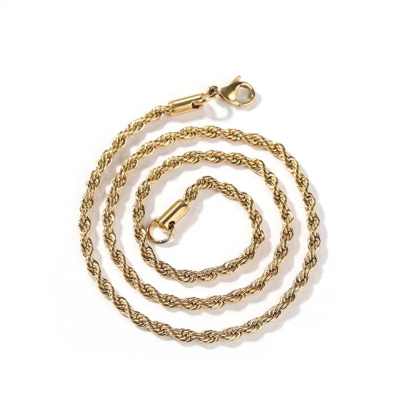 3MM Stainless Steel Rope Chain Necklace