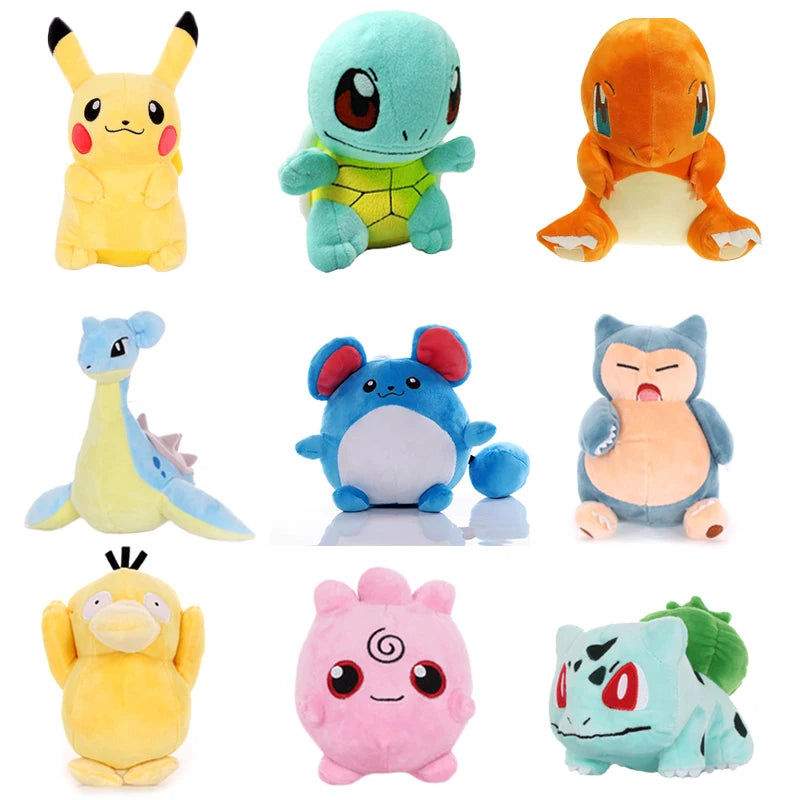 Anime Pokemon Plush Toy Kawaii Pikachu Charmander Squirtle Bulbasaur Eevee Stuffed Wholesale Claw Machine Doll Gift For Kids