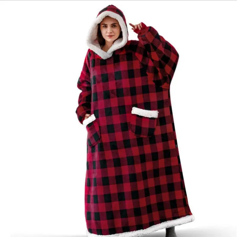 Hooded Flannel TV Blanket Sweater