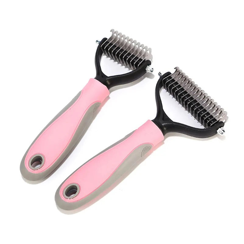 Dog Hair Remover Comb Professional Pet Deshedding Puppy Kittens Grooming Shedding Tools Double Sided Brush Pets Fur Knot Cutter