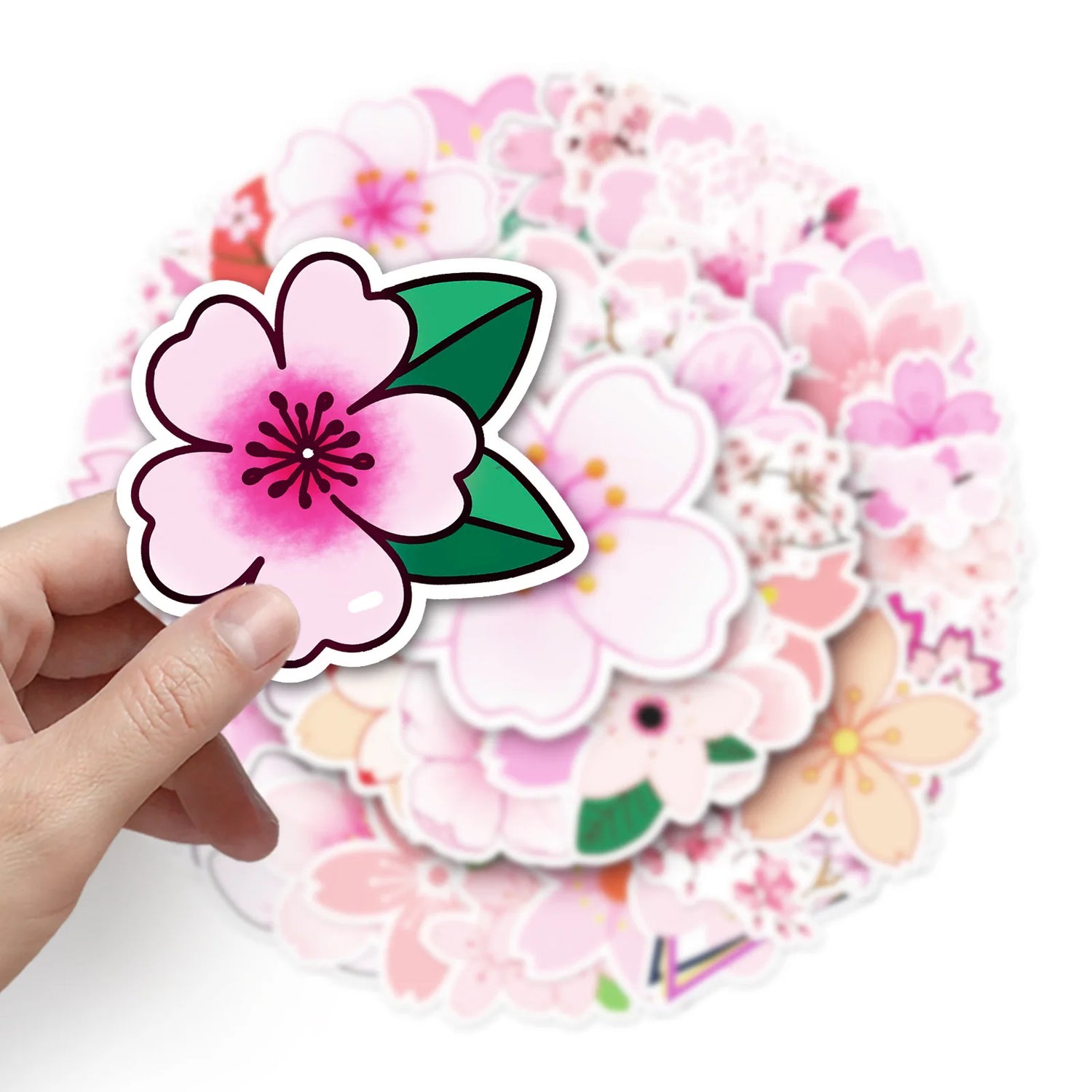 10/30/50pcs Cute Japanese Cherry Blossoms Graffiti Stickers Sakura Flower Decals Toy Scrapbook Water Bottle Laptop Sticker