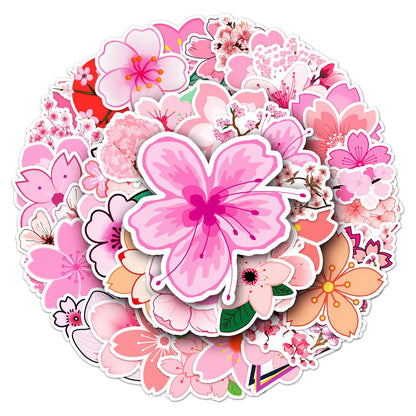 10/30/50pcs Cute Japanese Cherry Blossoms Graffiti Stickers Sakura Flower Decals Toy Scrapbook Water Bottle Laptop Sticker