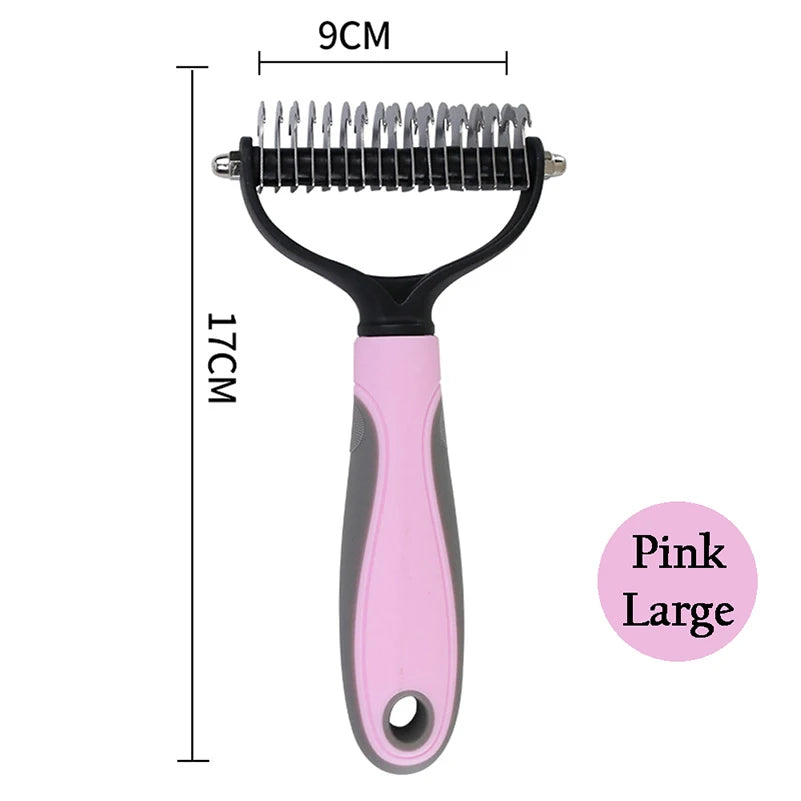 Dog Hair Remover Comb Professional Pet Deshedding Puppy Kittens Grooming Shedding Tools Double Sided Brush Pets Fur Knot Cutter