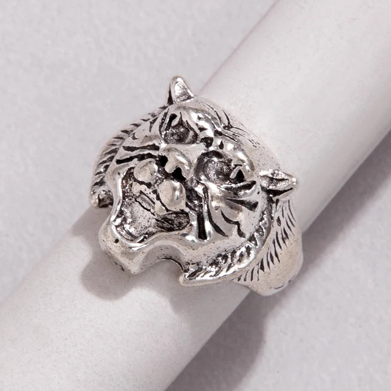 docona 9/Style Punk Tiger Monkey Frog Animal Joint Ring Vintage Geometric Starfish Irregular Metal Single Ring anillos 23963