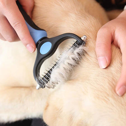 Dog Hair Remover Comb Professional Pet Deshedding Puppy Kittens Grooming Shedding Tools Double Sided Brush Pets Fur Knot Cutter