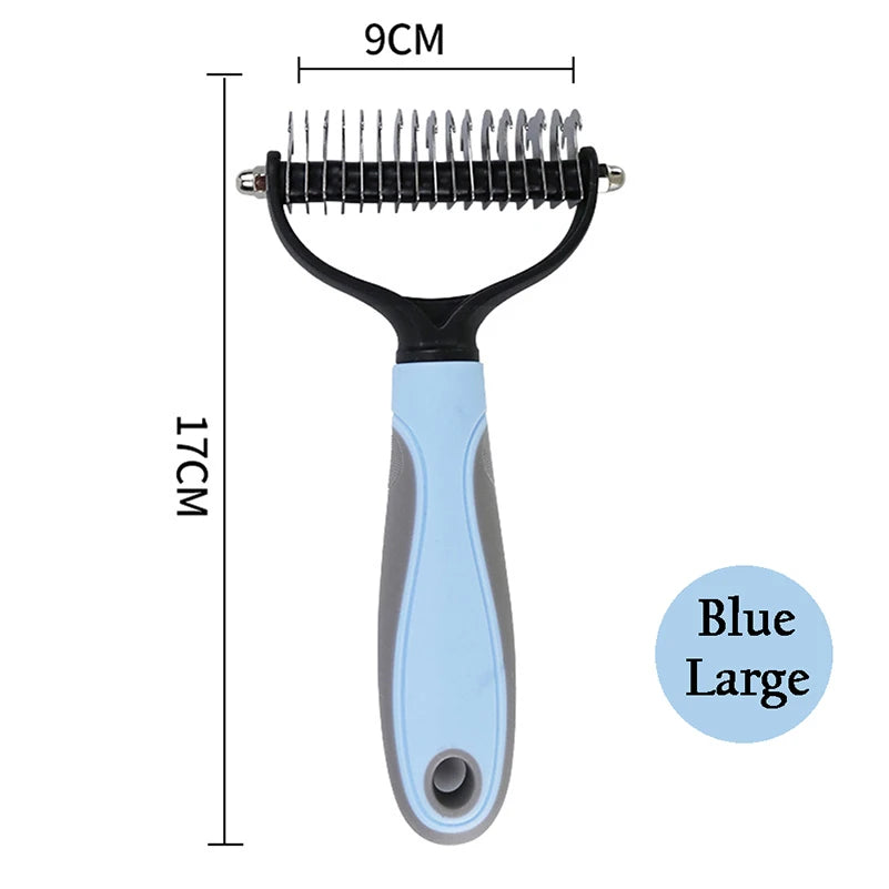 Dog Hair Remover Comb Professional Pet Deshedding Puppy Kittens Grooming Shedding Tools Double Sided Brush Pets Fur Knot Cutter