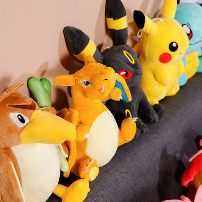 Anime Pokemon Plush Toy Kawaii Pikachu Charmander Squirtle Bulbasaur Eevee Stuffed Wholesale Claw Machine Doll Gift For Kids