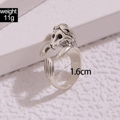 docona 9/Style Punk Tiger Monkey Frog Animal Joint Ring Vintage Geometric Starfish Irregular Metal Single Ring anillos 23963