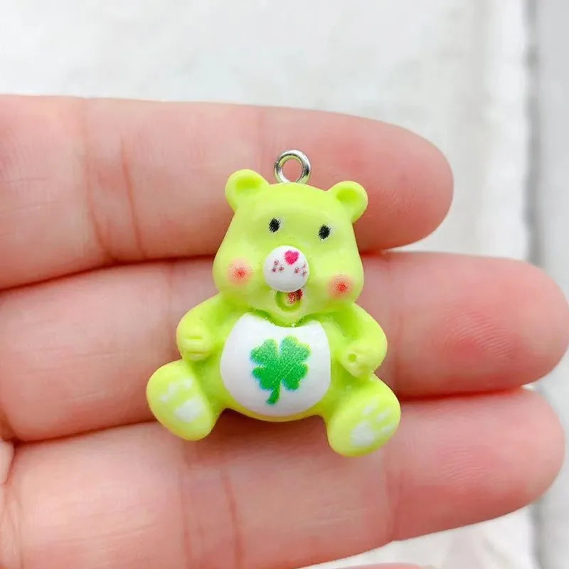 10pcs Cartoon Bear Charms Cute 3D Bear Animal Pendant DIY Jewelry Making Necklace Earring Bracelet Resin Craft