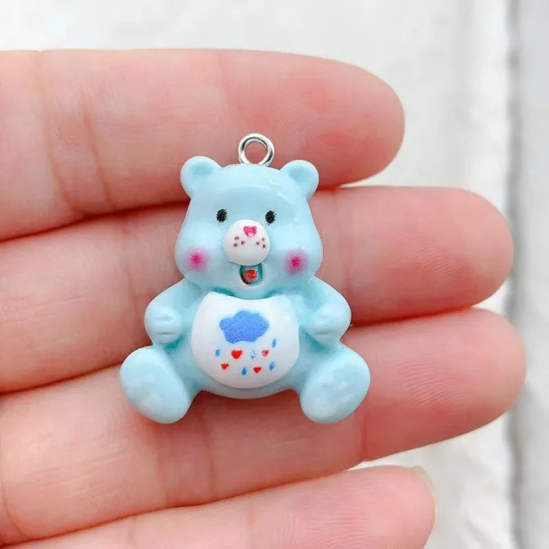 10pcs Cartoon Bear Charms Cute 3D Bear Animal Pendant DIY Jewelry Making Necklace Earring Bracelet Resin Craft