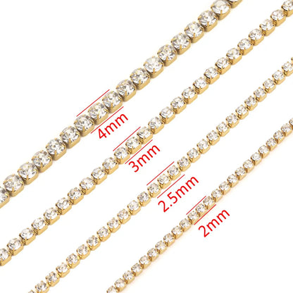 1m Glass Crystal Rhinestone Chain Stainless Steel Chains Rhinestones Trim Cup Chain For Clothes DIY Sew on Cup Chains Accessorie