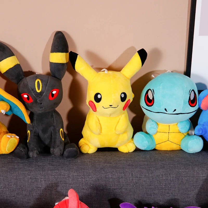 Anime Pokemon Plush Toy Kawaii Pikachu Charmander Squirtle Bulbasaur Eevee Stuffed Wholesale Claw Machine Doll Gift For Kids