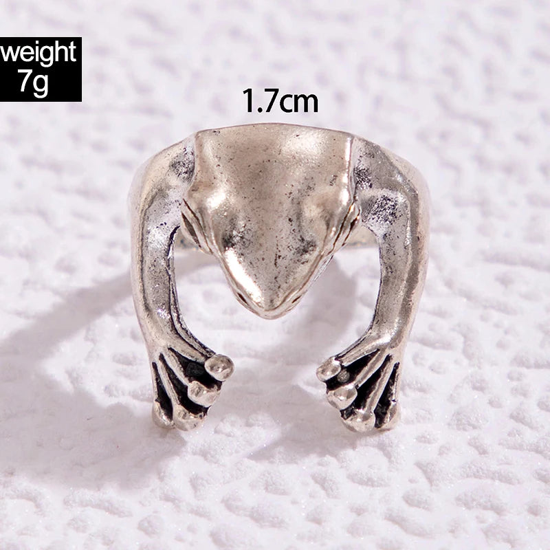 docona 9/Style Punk Tiger Monkey Frog Animal Joint Ring Vintage Geometric Starfish Irregular Metal Single Ring anillos 23963