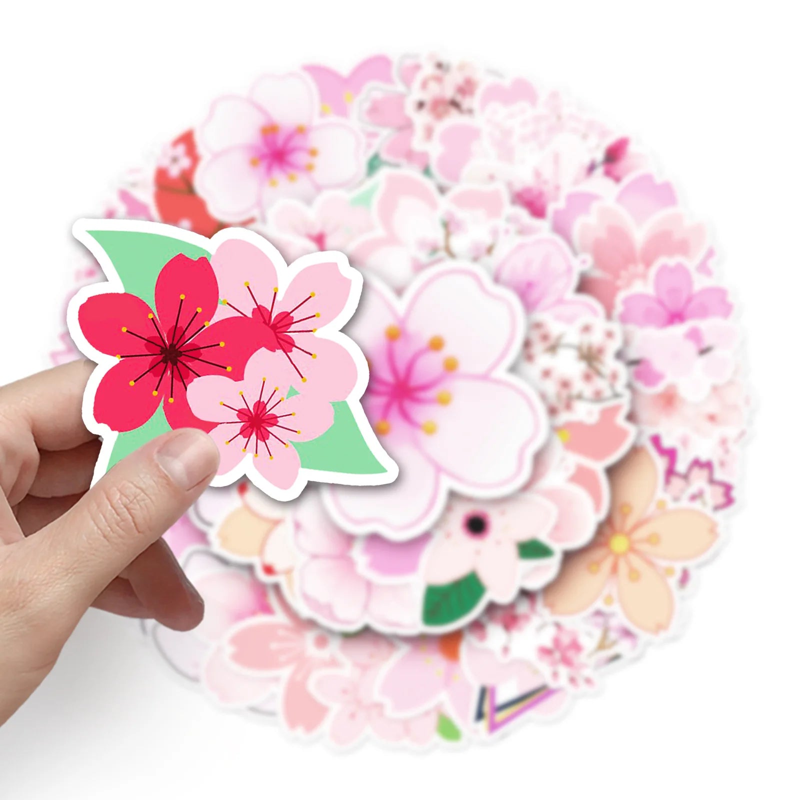 10/30/50pcs Cute Japanese Cherry Blossoms Graffiti Stickers Sakura Flower Decals Toy Scrapbook Water Bottle Laptop Sticker