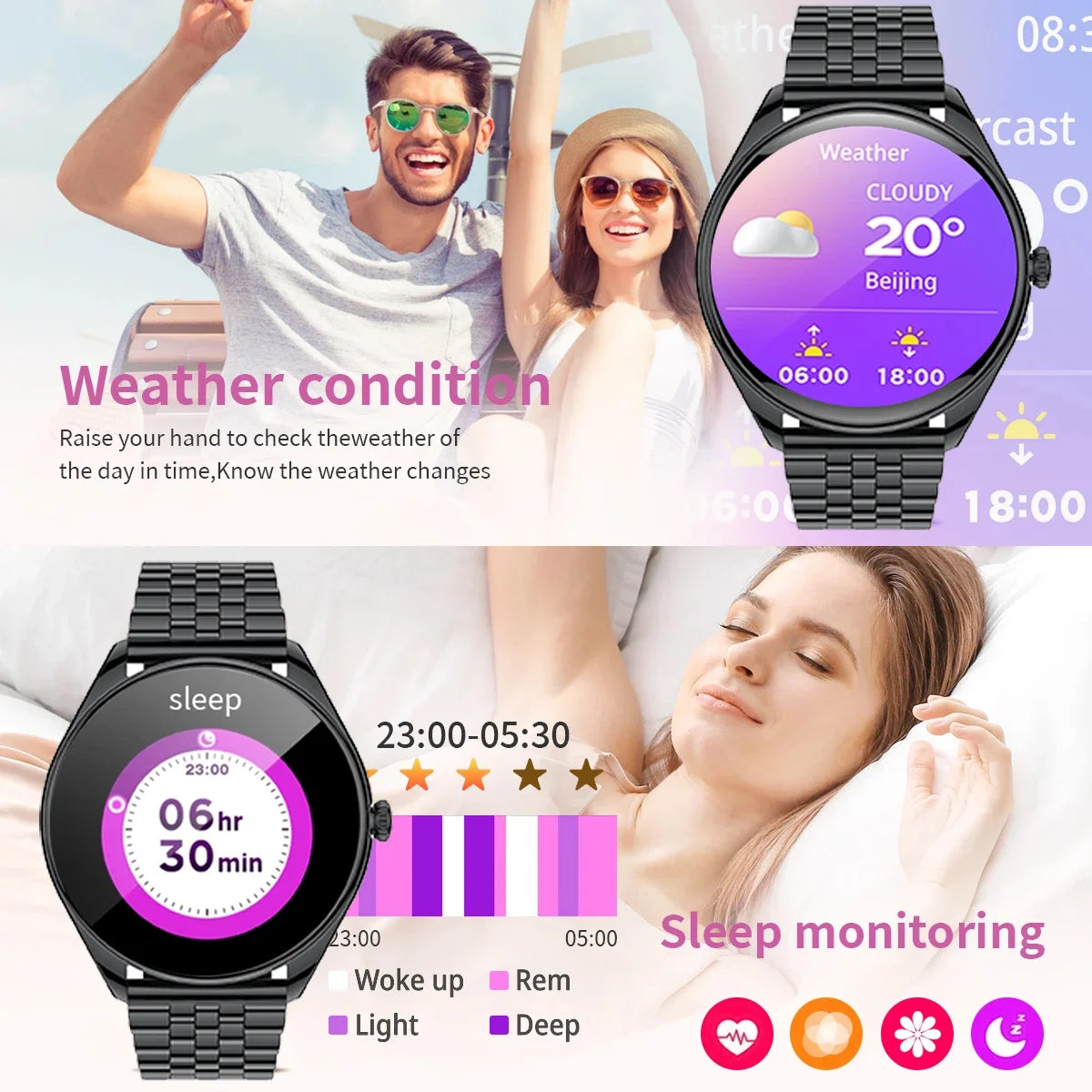 2024New Smartwatch Bluetooth Talk Smartwatch Music Play IP68 Waterproof Slim Smartwatch Men And women Sports Fitness For Android