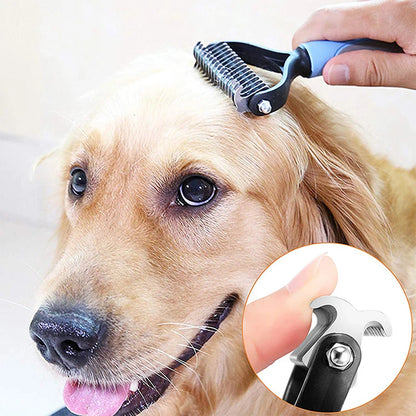 Dog Hair Remover Comb Professional Pet Deshedding Puppy Kittens Grooming Shedding Tools Double Sided Brush Pets Fur Knot Cutter