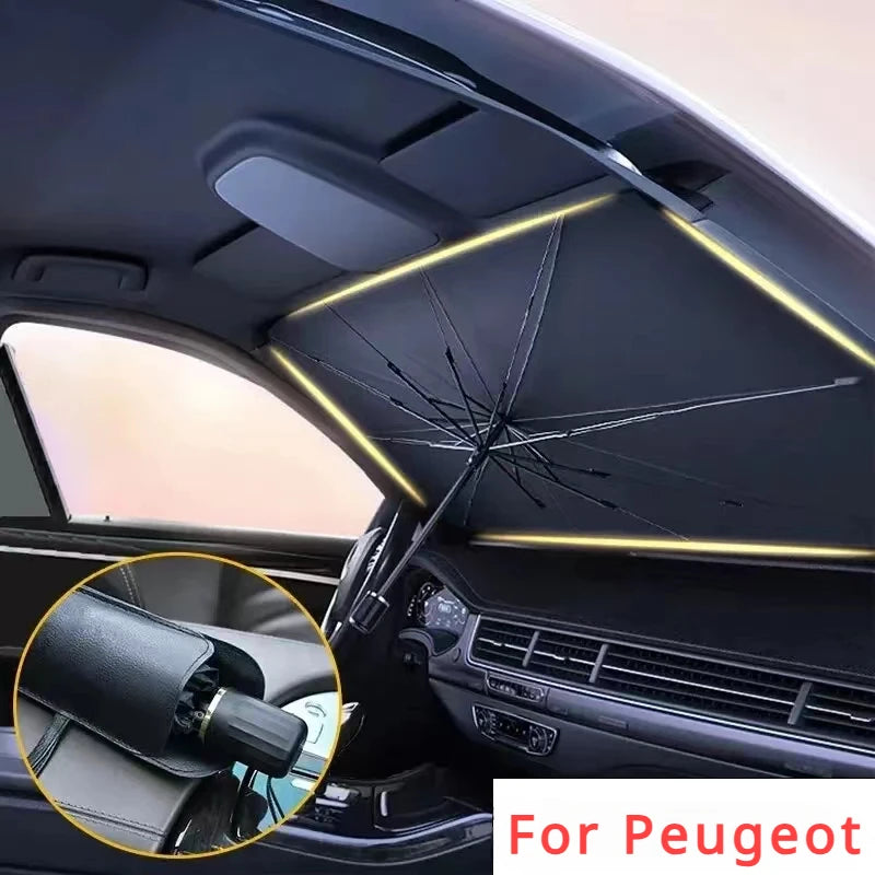 Car Sunshade Windshield Umbrella for Peugeot 208 308 408 508 2008 3008 4008 5008 Front Sun Shade Parasol Summer Sun Protection