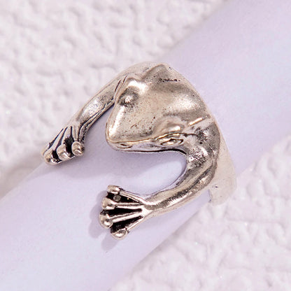 docona 9/Style Punk Tiger Monkey Frog Animal Joint Ring Vintage Geometric Starfish Irregular Metal Single Ring anillos 23963