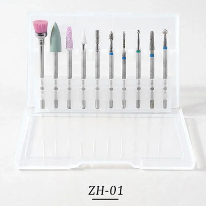 10Pcs Nail Drill Bit Set Kits Diamond Milling Cutters for Manicure Carbide  Equipment Tools Drill Bit Nails Drill Bit Accesoires