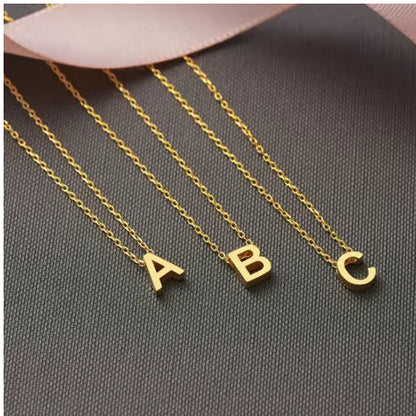 Stainless Steel 26 Capital Letter Necklace