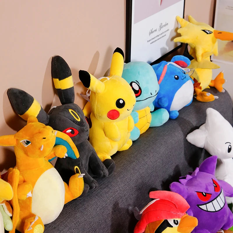 Anime Pokemon Plush Toy Kawaii Pikachu Charmander Squirtle Bulbasaur Eevee Stuffed Wholesale Claw Machine Doll Gift For Kids