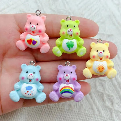 10pcs Cartoon Bear Charms Cute 3D Bear Animal Pendant DIY Jewelry Making Necklace Earring Bracelet Resin Craft