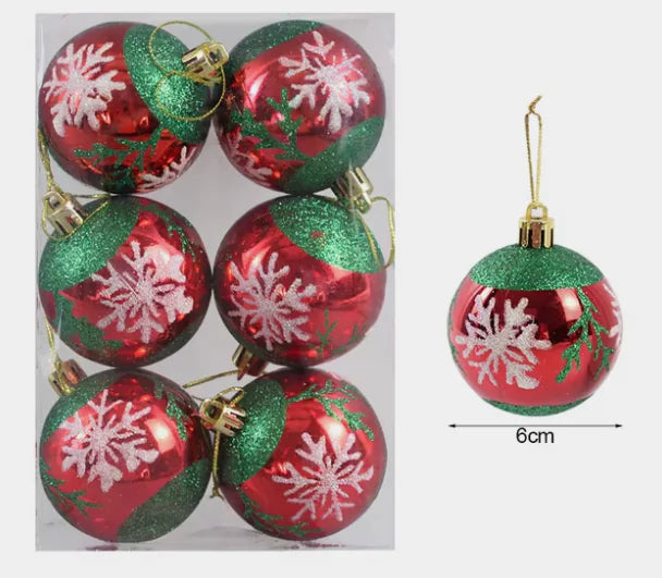 6cm Painted Christmas Ball Ornaments