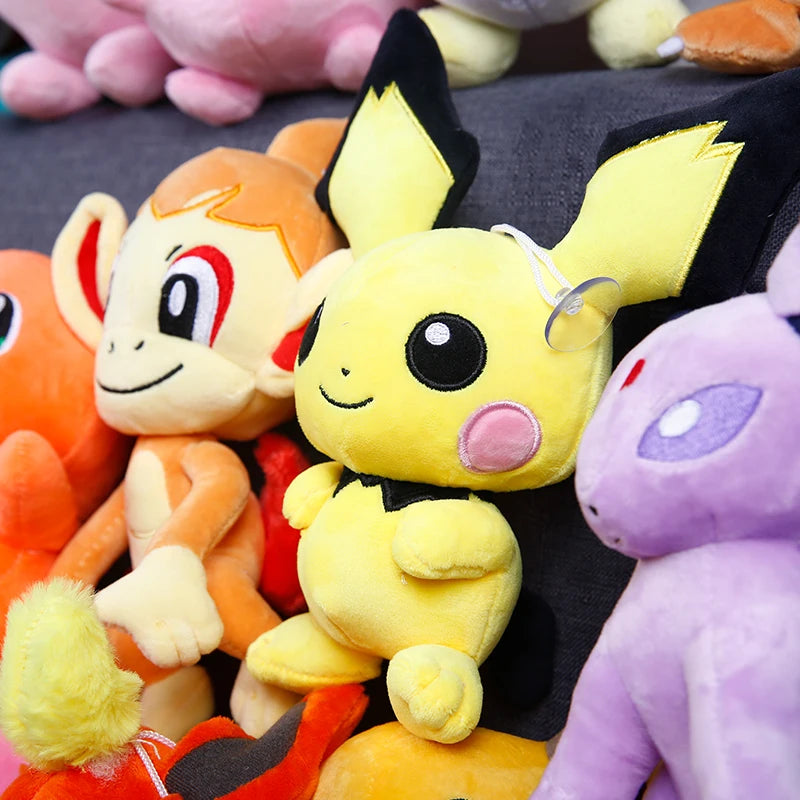 Anime Pokemon Plush Toy Kawaii Pikachu Charmander Squirtle Bulbasaur Eevee Stuffed Wholesale Claw Machine Doll Gift For Kids