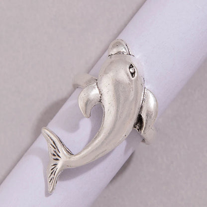 docona 9/Style Punk Tiger Monkey Frog Animal Joint Ring Vintage Geometric Starfish Irregular Metal Single Ring anillos 23963