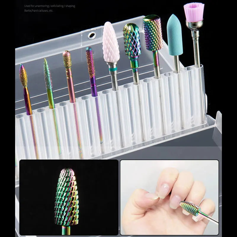 10Pcs Nail Drill Bit Set Kits Diamond Milling Cutters for Manicure Carbide  Equipment Tools Drill Bit Nails Drill Bit Accesoires