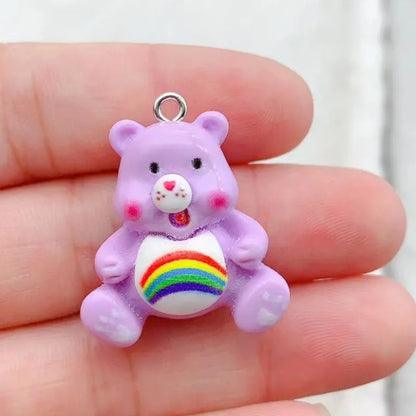 10pcs Cartoon Bear Charms Cute 3D Bear Animal Pendant DIY Jewelry Making Necklace Earring Bracelet Resin Craft