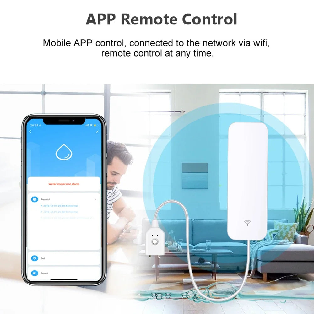 Tuya WiFi  Zigbee Smart Water Sensor Remote Control fro Smart Home Automation via SmartLife NOT Support Alexa or Google Home