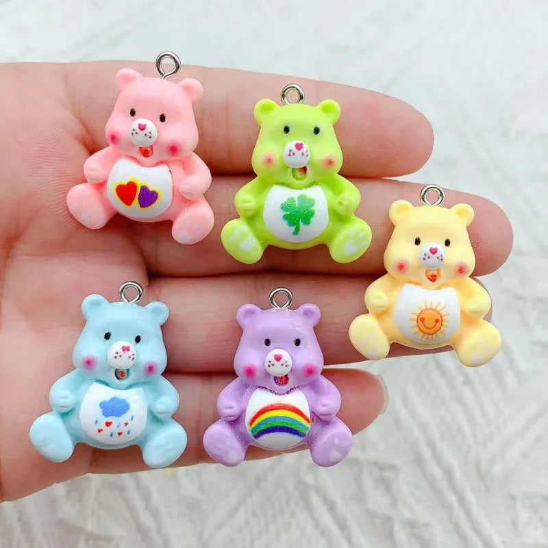 10pcs Cartoon Bear Charms Cute 3D Bear Animal Pendant DIY Jewelry Making Necklace Earring Bracelet Resin Craft