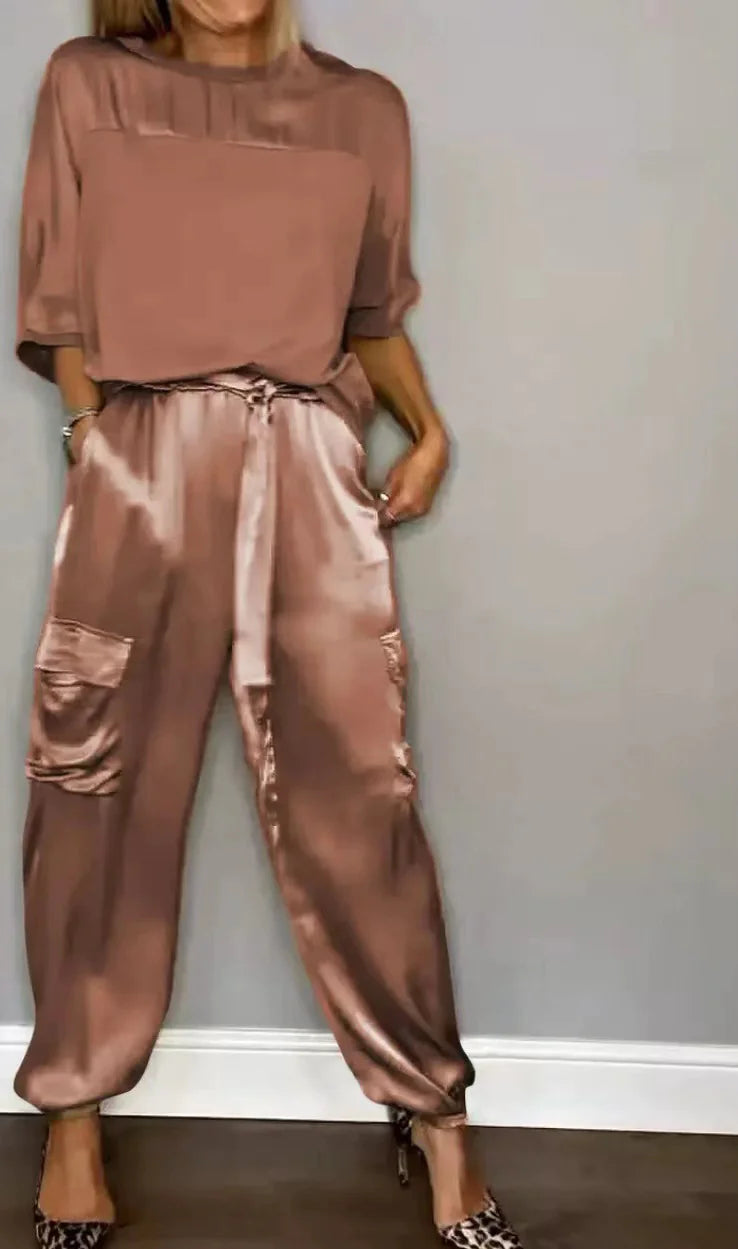 Satin Two-Piece Set for Women