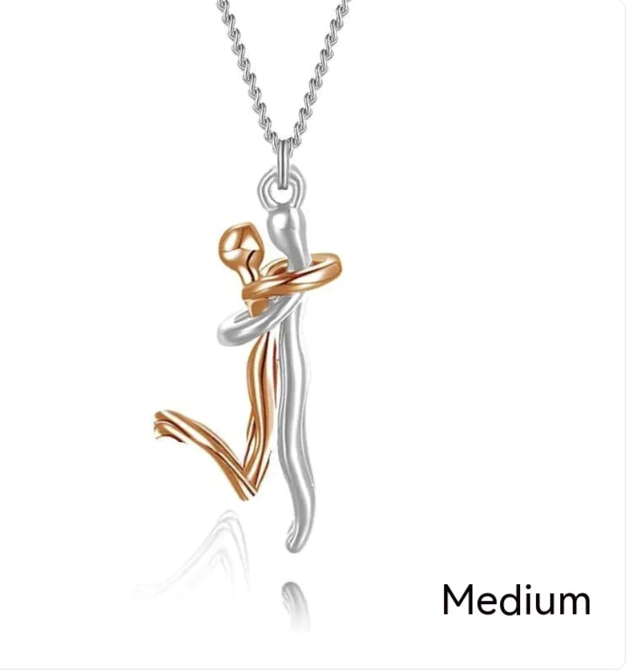 Couple Hug Pendant Necklace for Women