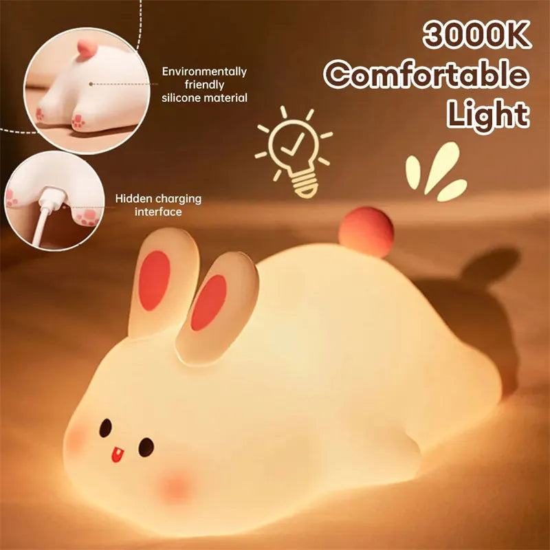 Cute LED Touch Sensor Rabbit Night Light