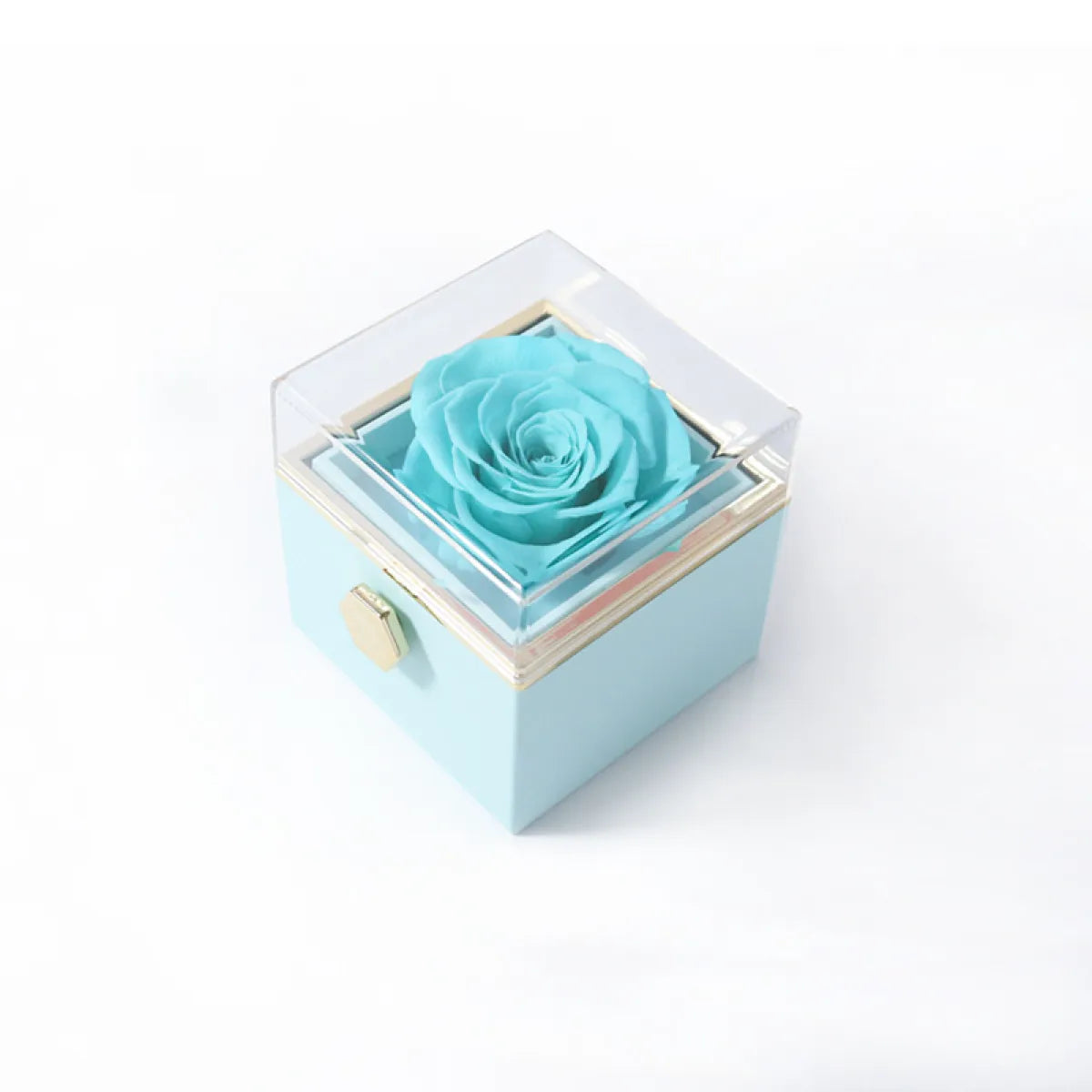 Fashion Acrylic Rotating Rose Jewelry Box