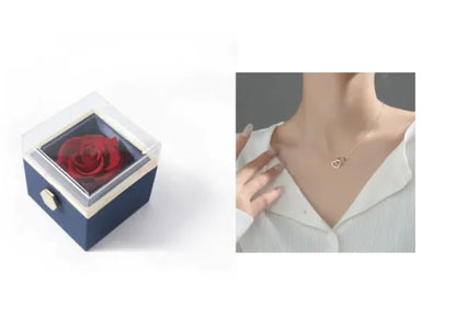 Elegant Rotating Rose Jewelry Box