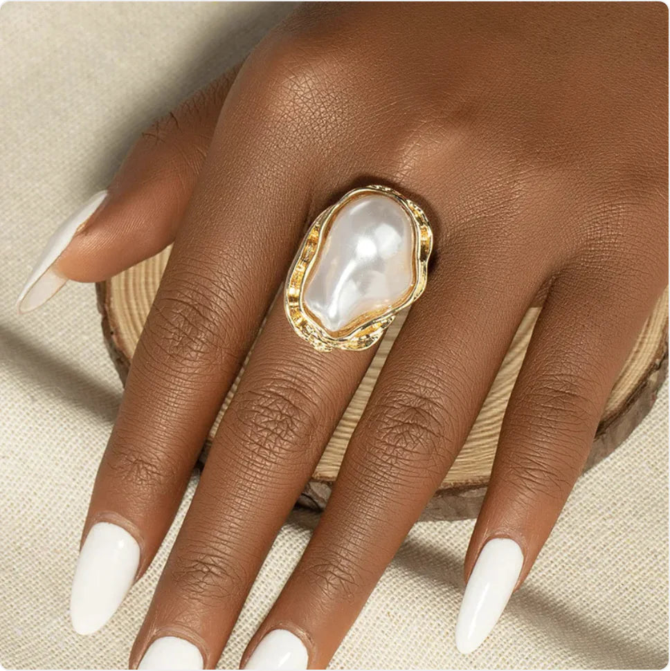 Cross-Border Special-Shaped Pearl Ring