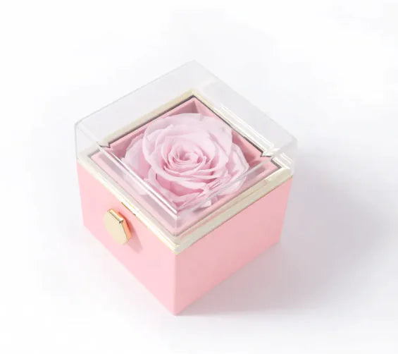 Elegant Rotating Rose Jewelry Box