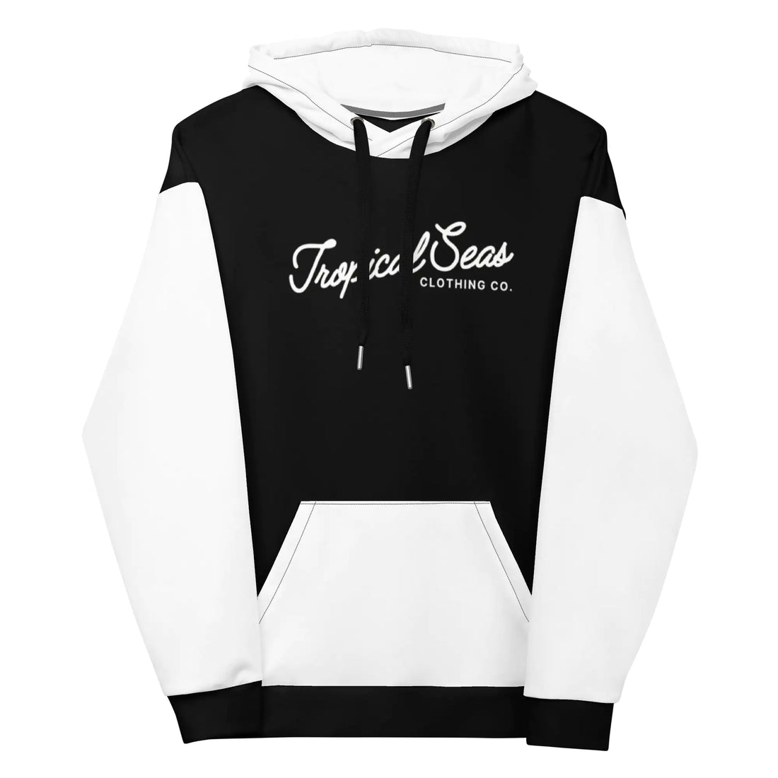 Black &amp; White Two-Toned Tropical Seas Hoodie