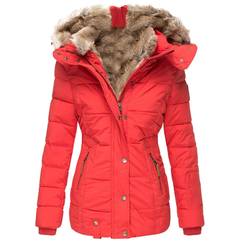 Winter Puffer Jacket with Faux Fur