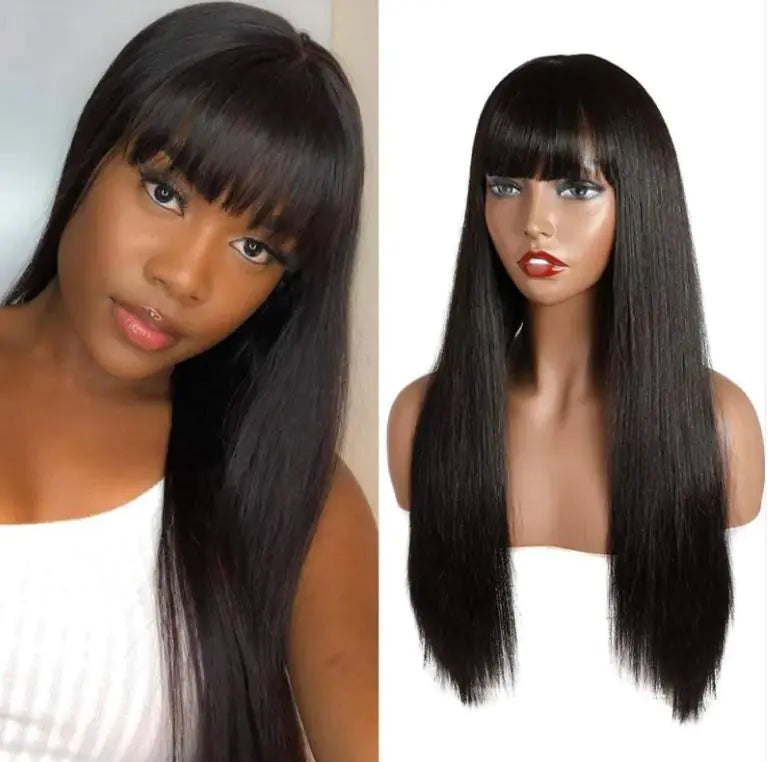 Character Bangs Medium Long Textured Straight Hair