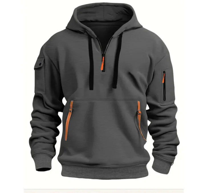 Cotton Dropped Shoulder Hooded Sweatshirt