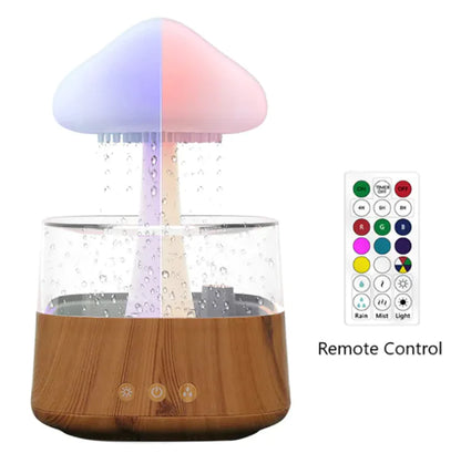 Ultrasonic Atomizing Cloud And Rain Humidifier Wood Grain Seven Color Light Aromatherapy Machine