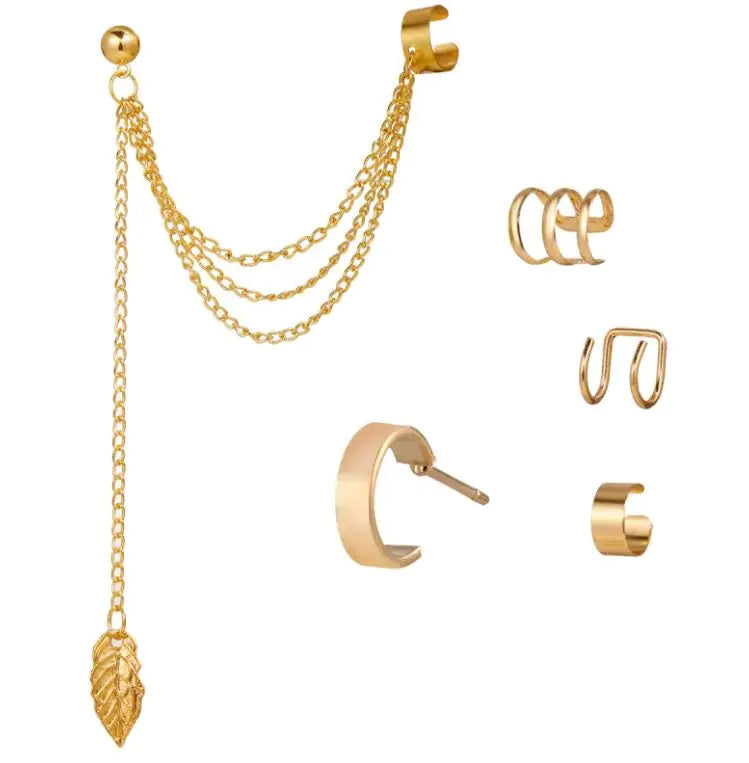 Creative Simple Non-pierced Ear Clip Five-piece Set