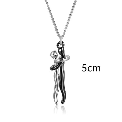 Couple Hugging Pendant Necklace for Women