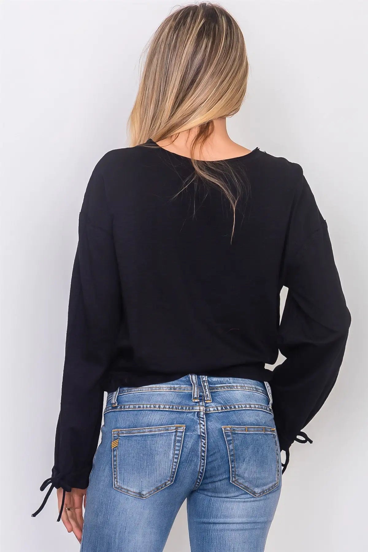 Drawstring Top -Black