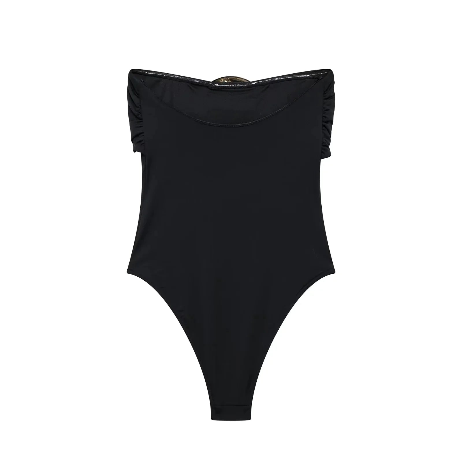 Swimsuit with Gold Metal Accent