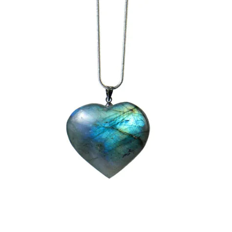 Crystal Heart-Shaped Moonstone Pendant